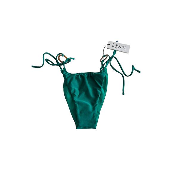 VDM Marley Bikini Bottom Side Tie in Metallic Ivy and Matte Green Size Large - Picture 5 of 9